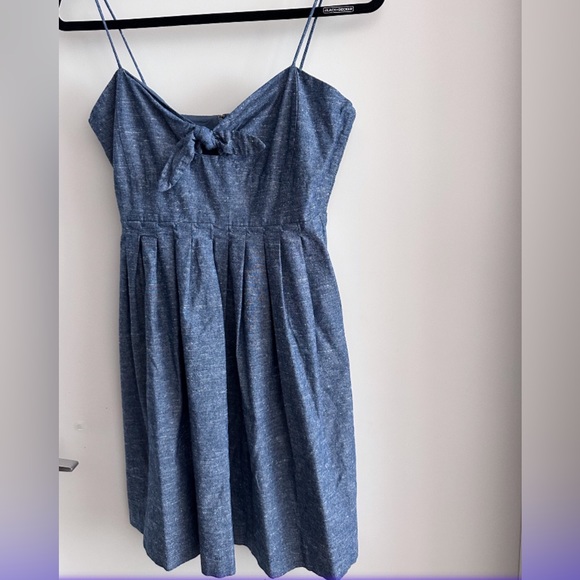 Madewell Chambray Tie Front Cutout Cami Dress Size 4 - Picture 3 of 14